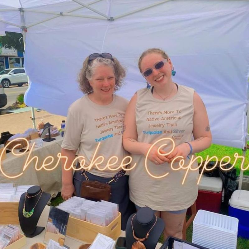 Lisa and Katie Stice at the Cherokee Copper Booth - Cherokee Holiday Tahlequah OK 