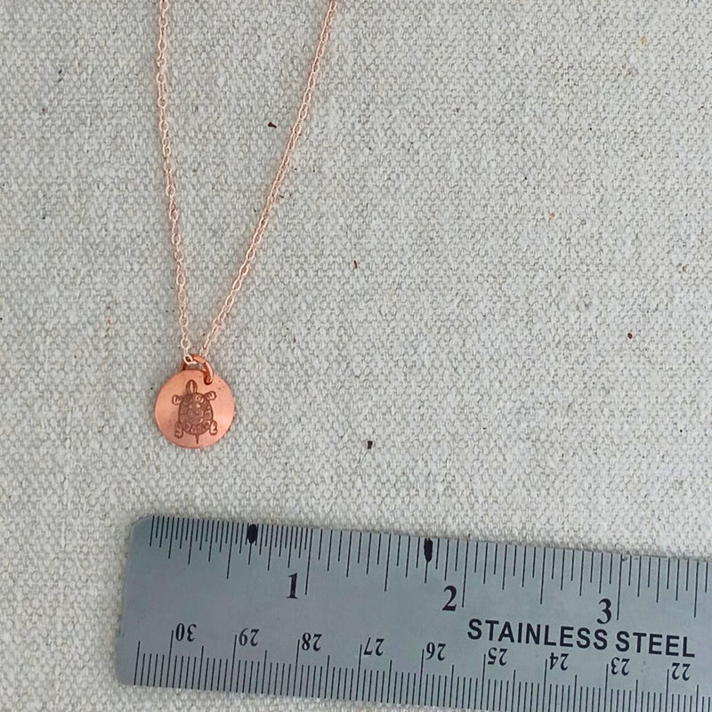 Grandmother Turtle Small Copper Necklace