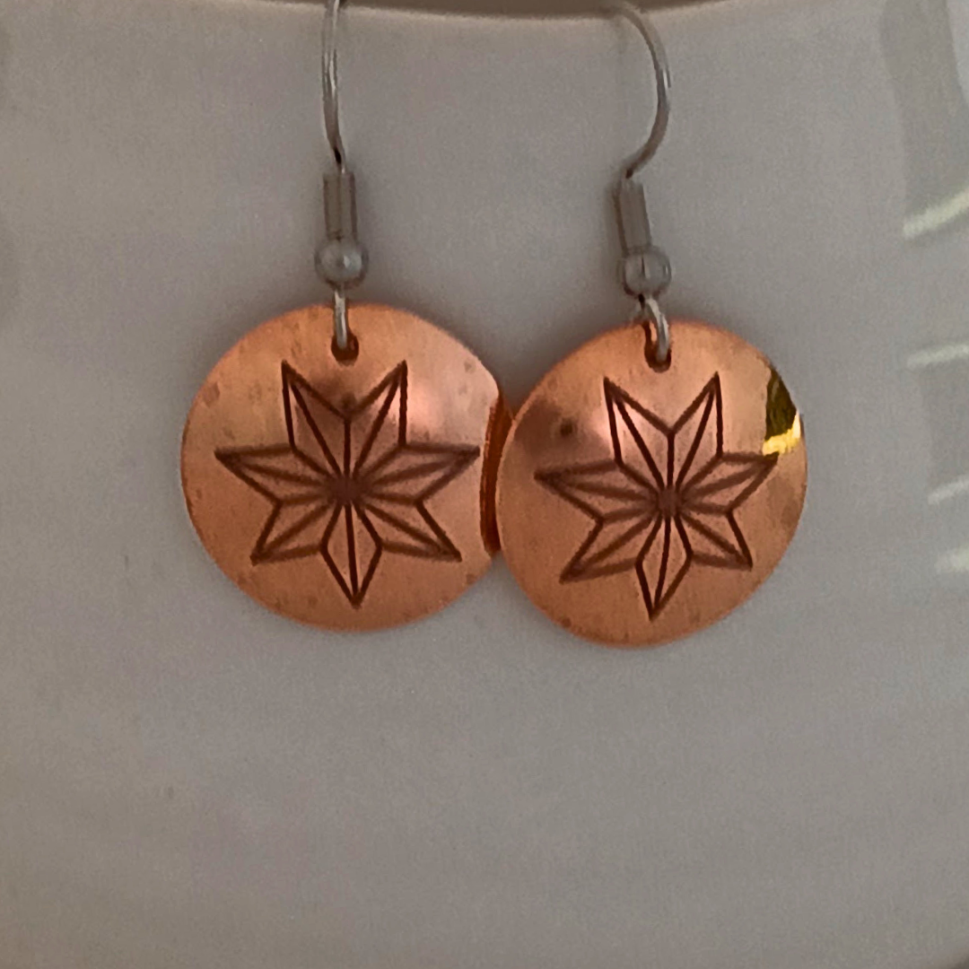 Cherokee Star Copper Earrings