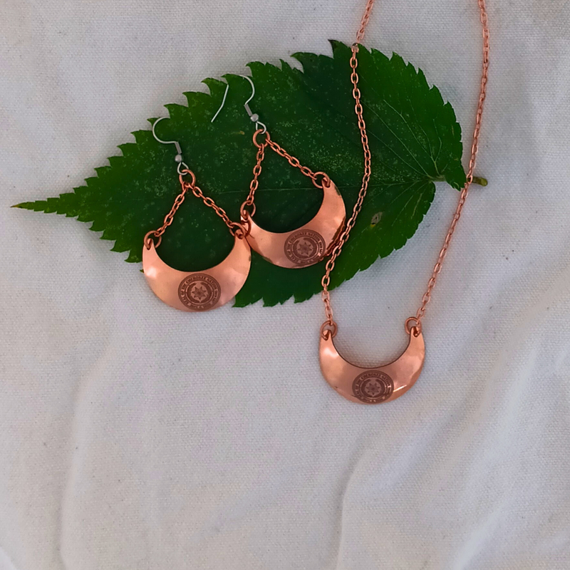 Mini Gorget Earrings with Cherokee Seal