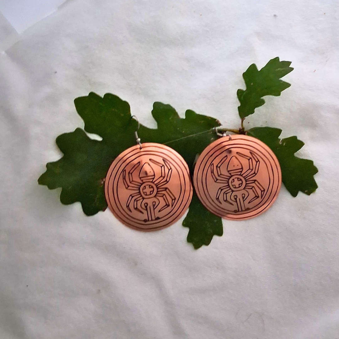 Large 2" Cherokee Waterspider Earrings