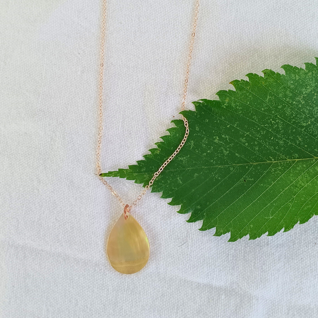 Yellow Teardrop Necklace