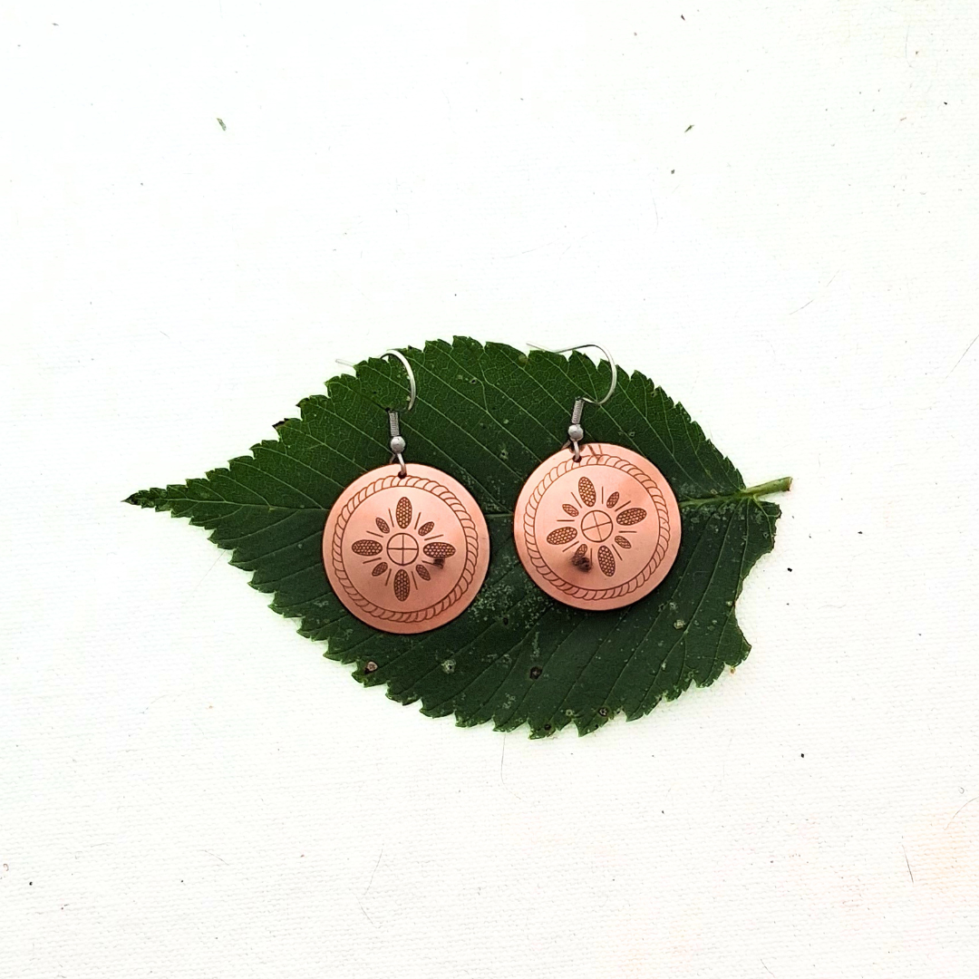 Selu Corn Copper Earrings - Small size 1"