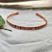 classic hammered copper cuff narrow width