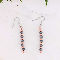 Hemitite and Copper Earrings - Limited Edition