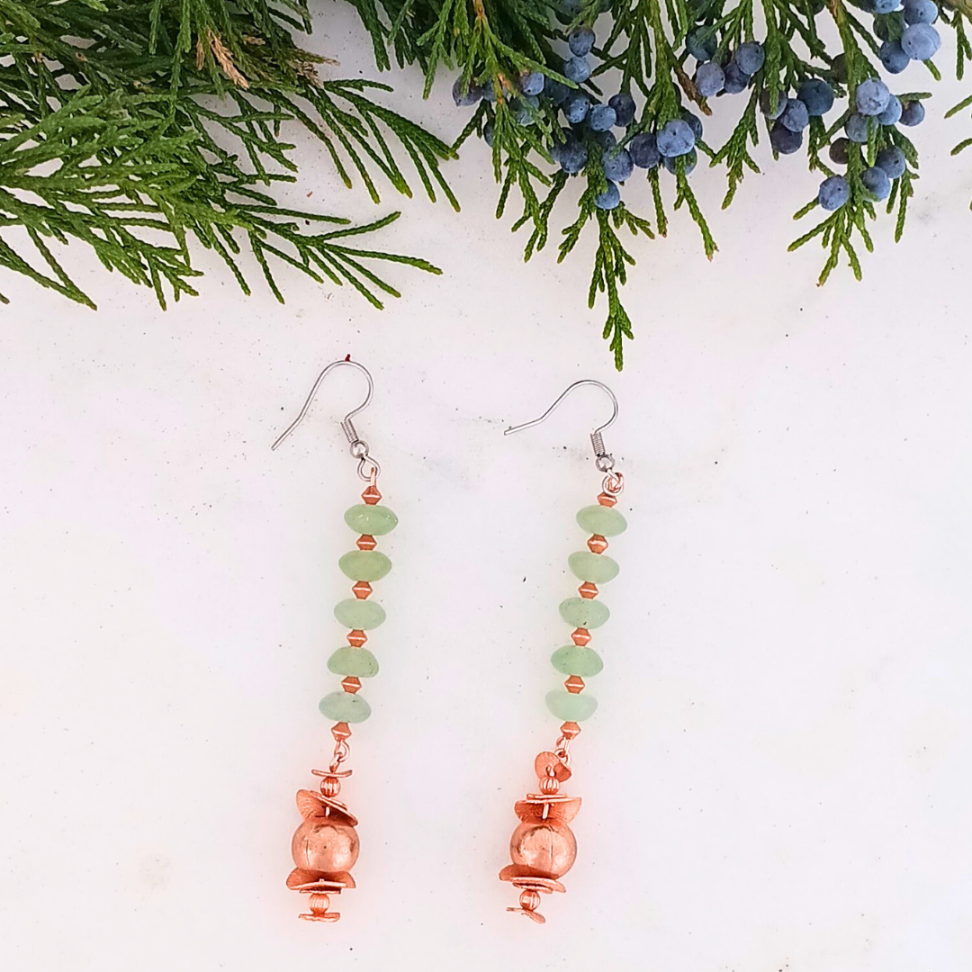 Green Aventurine and Copper Aventurine Earrings Limited Edition