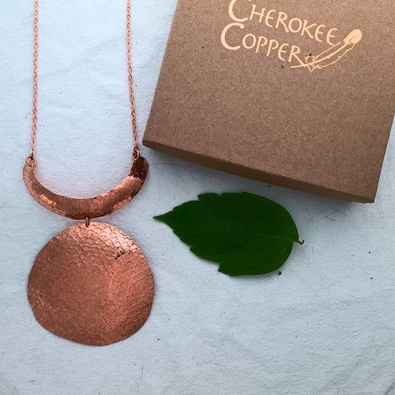 Cherokee Copper Mother's Tear gorget necklace
