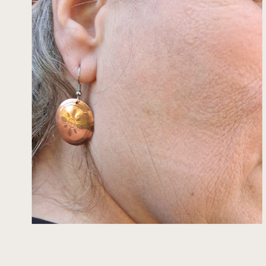 Selu Corn Copper Earrings - Small size 1"