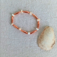 copper and mother of pearl bracelet