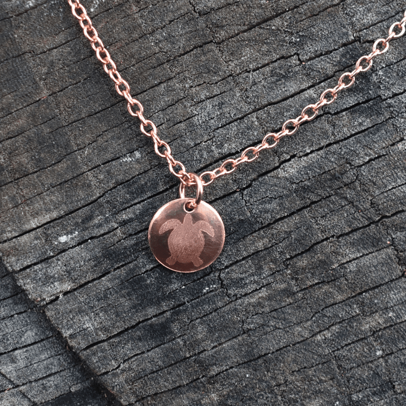 Rose gold turtle pendant necklace