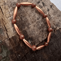 Clayunalii copper and stone bead bracelet