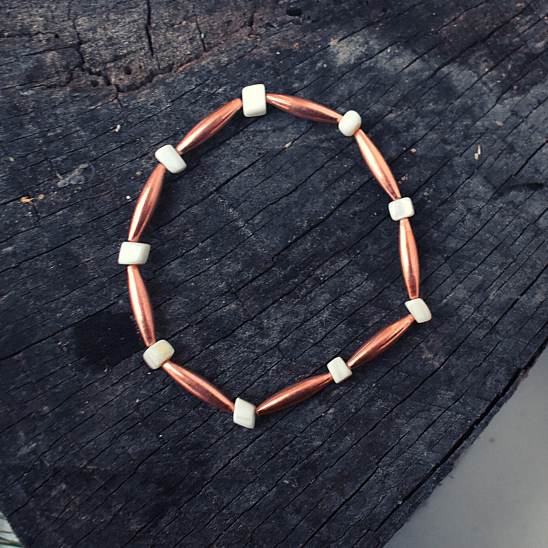 Unalii  Copper and Mother of Pearl Bracelet